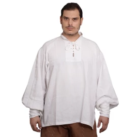 Renesanční pirátská košile z lehké bavlny, bílá a černá