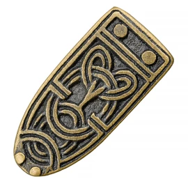 Viking Belt End with Antique Brass finish