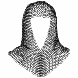 Medieval Coif Made of Butted Zinc Plated Rings Ø10mm