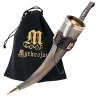 350ml Drinking Horn "The Elegant Lady" with Leather Holder and Royal Fittings