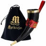 350ml Drinking Horn "The Elegant Lady" with Leather Holder and Royal Fittings