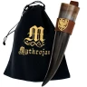 Knightly Drinking Horn 350/500ml with Belt Holder, Decorated with Eagle Coat of Arms