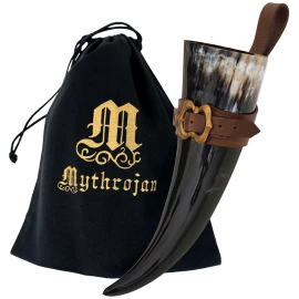 600ml “Loyal Soldier” Drinking Horn Including Belt Holder with Brass Buckle