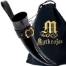 400ml “Loyal Soldier” Drinking Horn Including Black Belt Holder with Brass Buckle