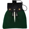 Medieval Belt Bag 18x18cm from Wool and Leather with Bone Needle for Reenactment, SCA and LARP