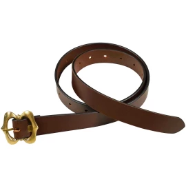 Medieval High-Quality Belt with Brass Buckle, brown