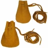 Two Medieval Suede Bags with Drawstring For SCA, LARP and Reenactment