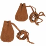 Two Medieval Suede Bags with Drawstring For SCA, LARP and Reenactment