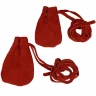 Two Medieval Suede Bags with Drawstring For SCA, LARP and Reenactment