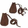 Two Medieval Suede Bags with Drawstring For SCA, LARP and Reenactment