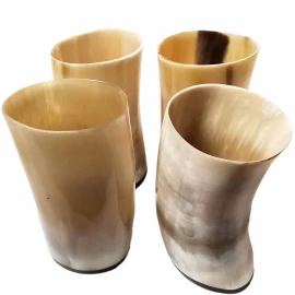 150ml Horn Cups, Set of 4, Polished Finish