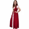 Traditionelles irisch-keltisches Kleid, Unterkleid mit Überkleid in Rot, Blau und Grün