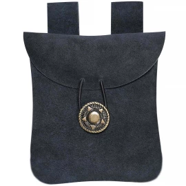 Medieval Square Suede Jewelry Belt Pouch LARP Costume Waist Bag,gray