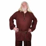 Medieval Shirt with Wide Sleeves and Lacing at the Neck and Wrists Made Of 100% Cotton