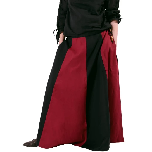 Medieval Skirt, wide flare, black/red