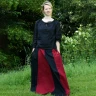 Medieval Skirt, wide flare, black/red