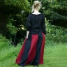 Medieval Skirt, wide flare, black/red