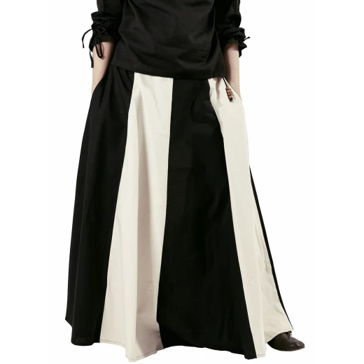 Medieval Skirt, wide flare, black/natural