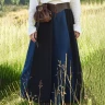 Medieval Skirt, wide flare, black/blue