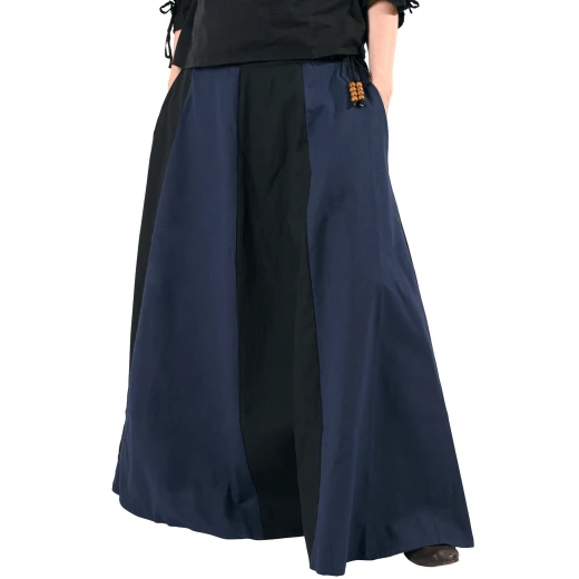 Medieval Skirt, wide flare, black/blue