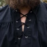 Medieval Shirt Corvin with Lacing, black