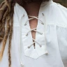 Medieval Shirt Corvin with Lacing, white