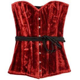 High-quality Velvet Corset, Under Bust Corset, red