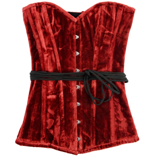 High-quality Velvet Corset, Under Bust Corset, red