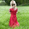 Kinder Mittelalterkleid Eleanor, kurzarm, rot/schwarz