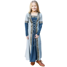 Kinder Mittelalterkleid Eleanor, langarm, blau