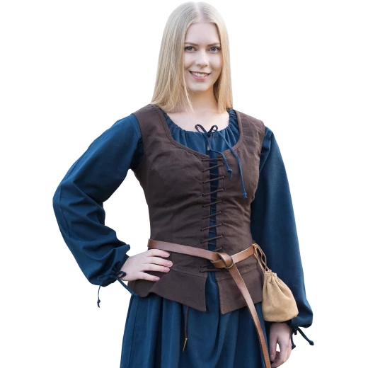 Medieval Bodice Tilda, brown