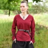 Medieval Blouse Aila with Cording, wine red