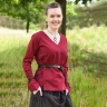 Medieval Blouse Aila with Cording, wine red