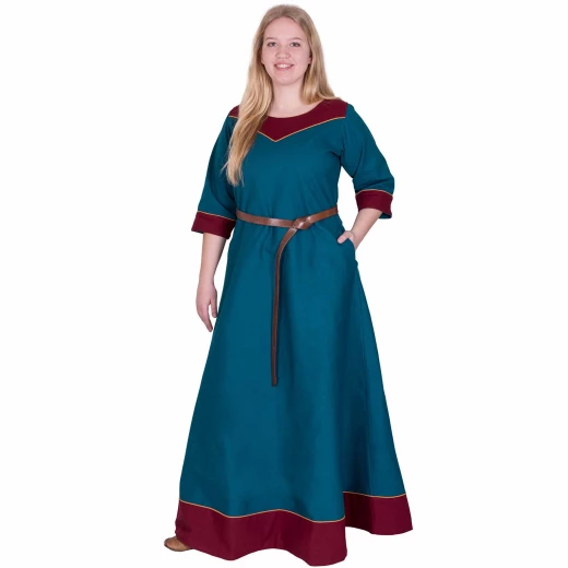 Mittelalterkleid Gesine aus Canvas, petrol