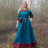 Mittelalterkleid Gesine aus Canvas, petrol