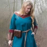 Medieval Dress Gesine, Canvas, teal blue