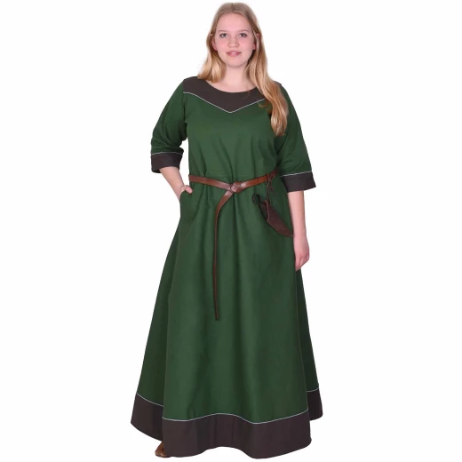 Medieval Dress Gesine, Canvas, green