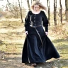 Cotehardie Isabell aus Samt, Mittelalterkleid, schwarz