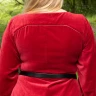 Cotehardie Isabell aus Samt, Mittelalterkleid, rot