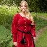 Cotehardie Isabell aus Samt, Mittelalterkleid, rot