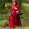 Velvet Cotehardie Isabell, Medieval Dress, red