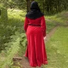 Cotehardie Isabell aus Samt, Mittelalterkleid, rot