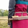 Wikinger Trägerkleid / Schürzenkleid Hilja mit Stickerei, rot