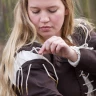 Medieval Dress Marit with Cording, brown