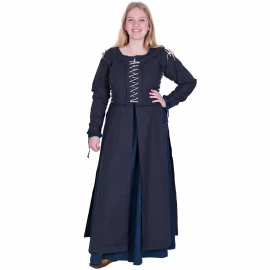 Mittelalterkleid Marit mit Schnürungen, dunkelblau