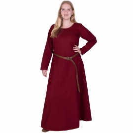 Simple Medieval Dress Afra, Canvas, wine red