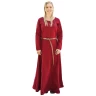 Simple Medieval Dress Afra, Canvas, wine red