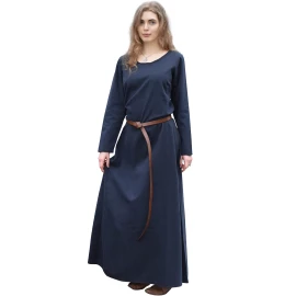 Schlichtes Mittelalterkleid Afra aus festem Canvas, dunkelblau