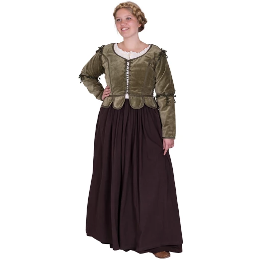 Medieval Velvet Jacket Griselda, green