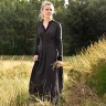 Medieval Dress Meira with Velvet Details, black